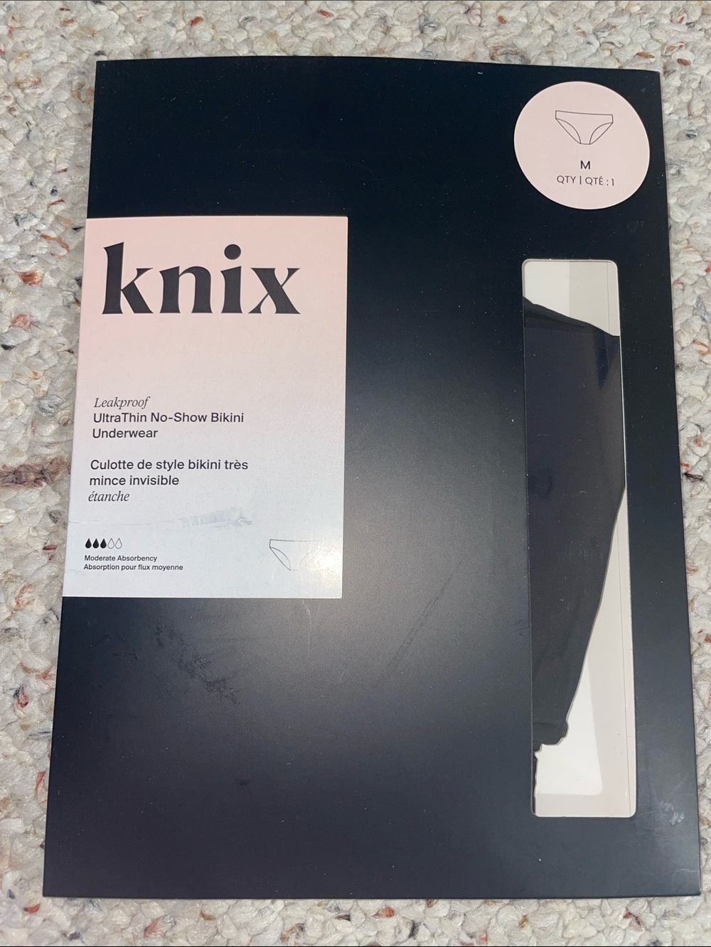 knix Black Ultra Thin No-Show Bikini Underwear